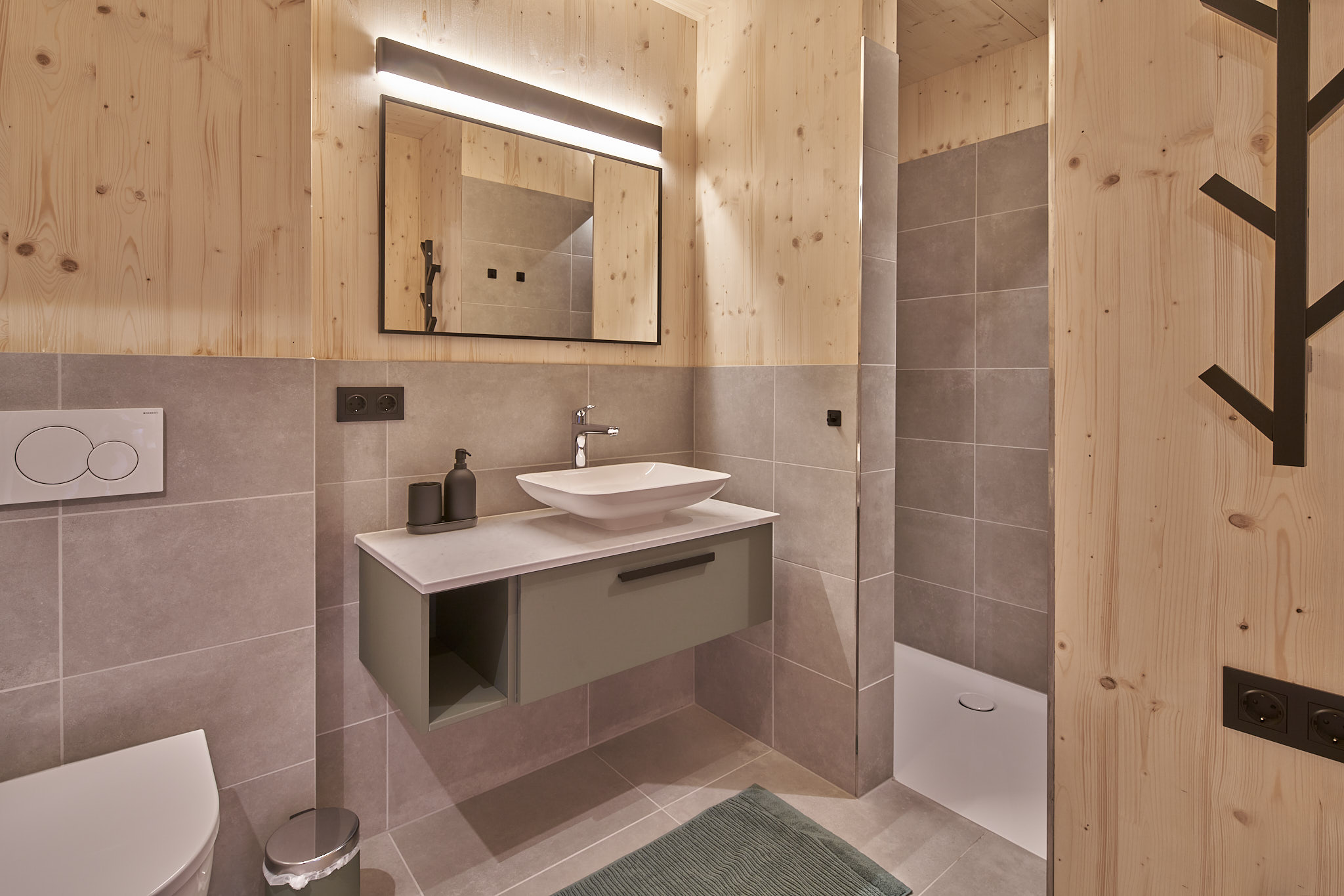 Badezimmer der Lodge Oans – Wandersleut